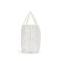 Goyard White Goyardine Canvas and Chevroches Calfskin Saint Louis PM Tote