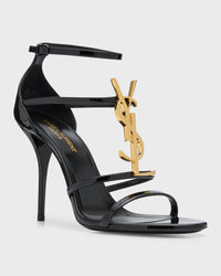 Saint Laurent Cassandra YSL Medallion Stiletto Sandals