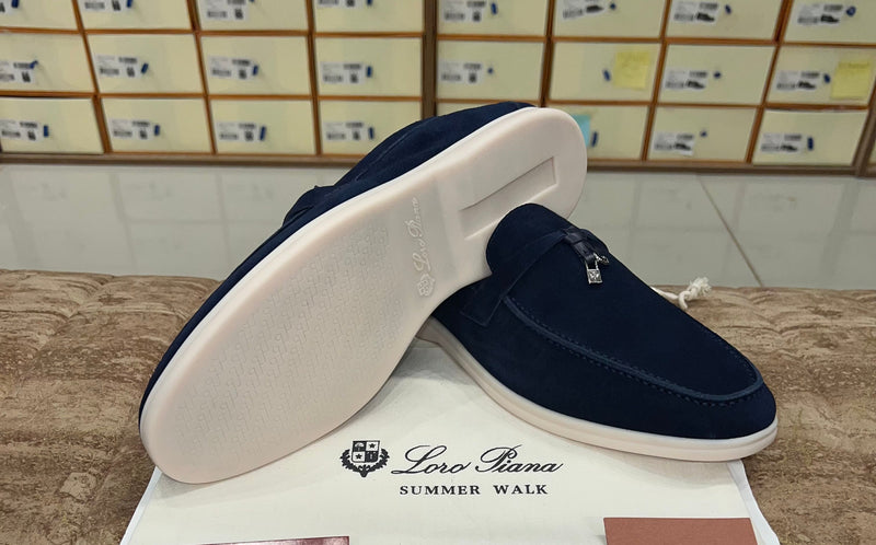Loro Piana Summer Charms Walk Loafer Suede - Blue