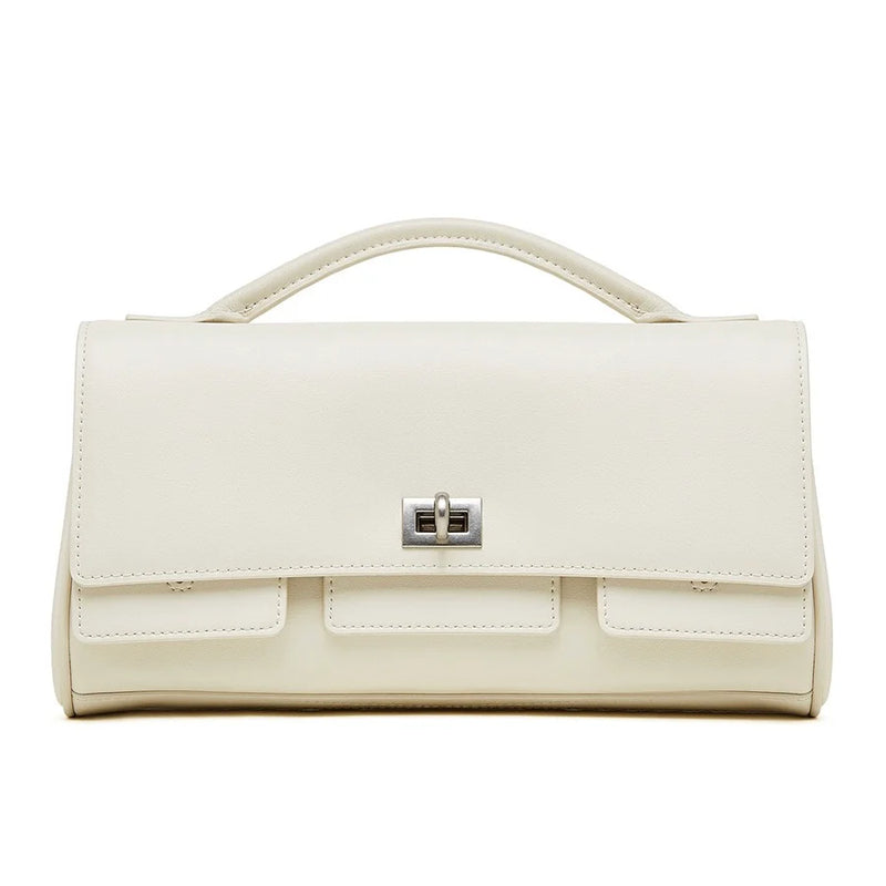 Balenciaga Genuine Leather Designer Lock Clasp Shoulder Handbag