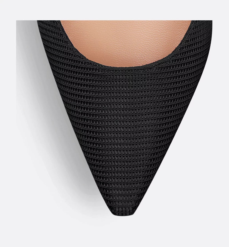 J'Adior Slingback Flat Black Technical Fabric