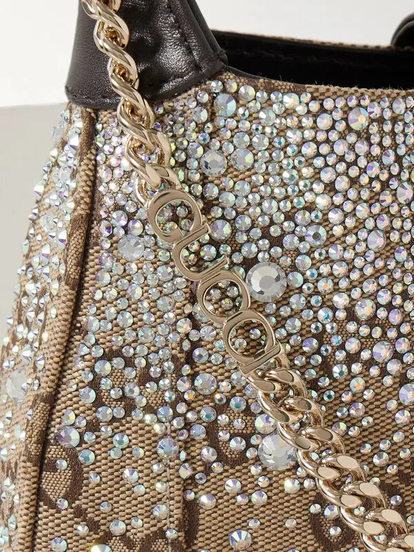 Gucci  jackie crystal-embellished canvas-jacquard