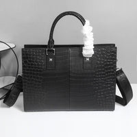 Hermès black crocodile leather briefcase