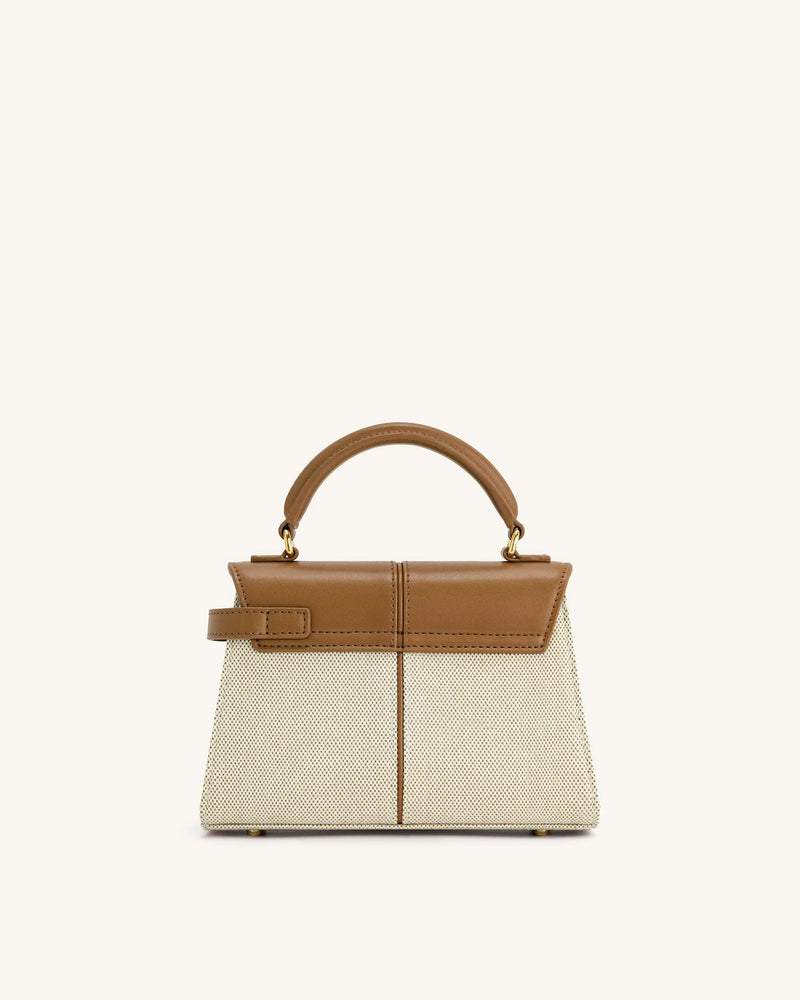 JW PEI Elise Top Handle Bag - Brown Canvas