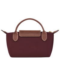 Le Pliage Original Pouch with handle Burgundy - Recycled canvas