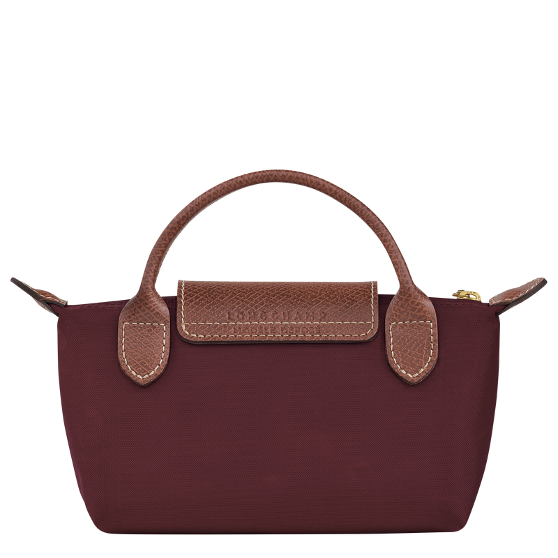 Le Pliage Original Pouch with handle Burgundy - Recycled canvas