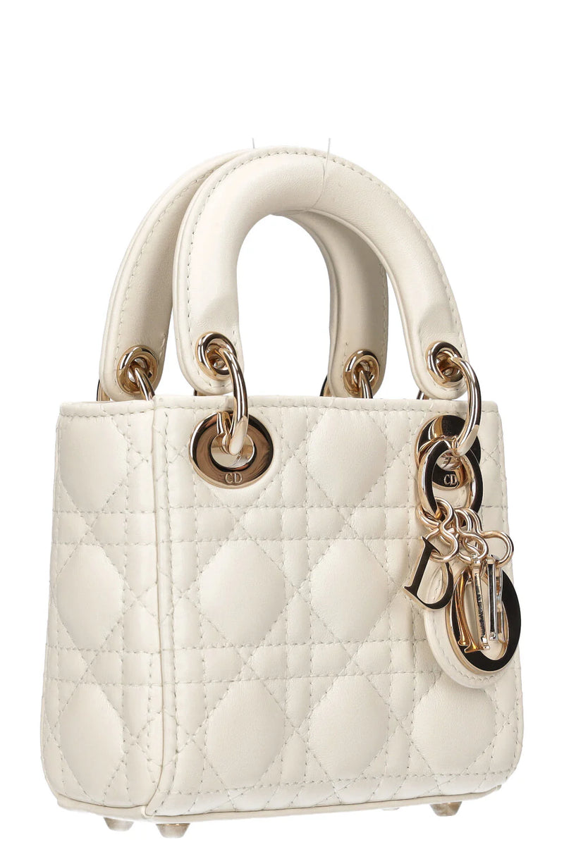 CD Micro Lady Dior Cannage – White