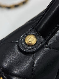 Chanel – Top Handle Flap Bag (Black Lambskin Leather)