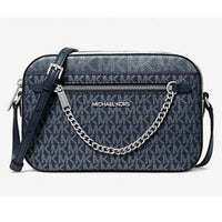 Michael Kors Jet Set Large Metallic Signature Logo Crossbody Bag