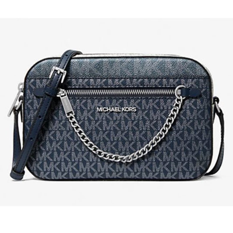 Michael Kors Jet Set Large Metallic Signature Logo Crossbody Bag