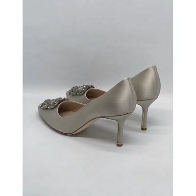 Manolo Blahnik Hangisi cloth heels hover