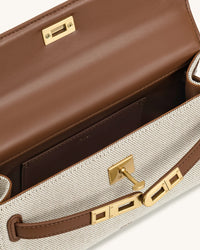 JWPEI Noor Top Handle Bag - Brown Canvas