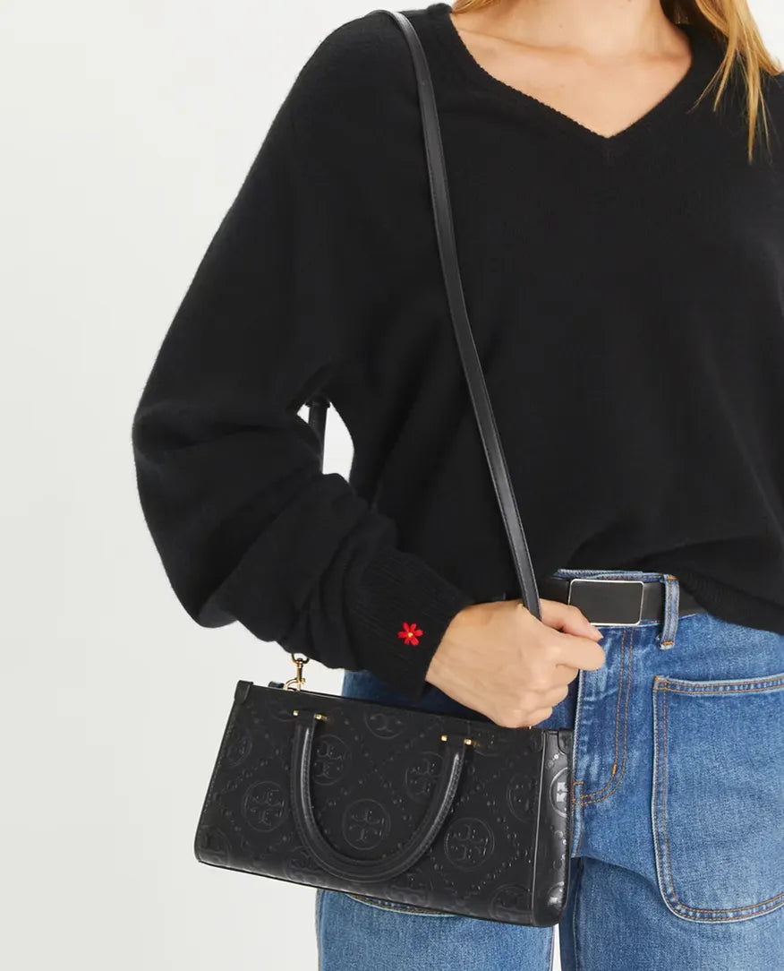 Tory Burch T Monogram Embossed Small East-West Tote