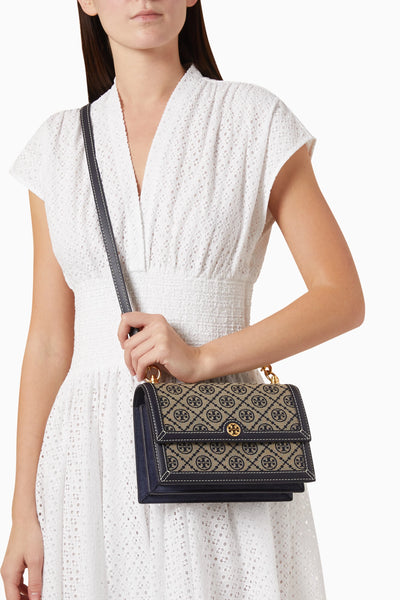 TORY BURCH T Monogram Shoulder Bag in Jacquard hover