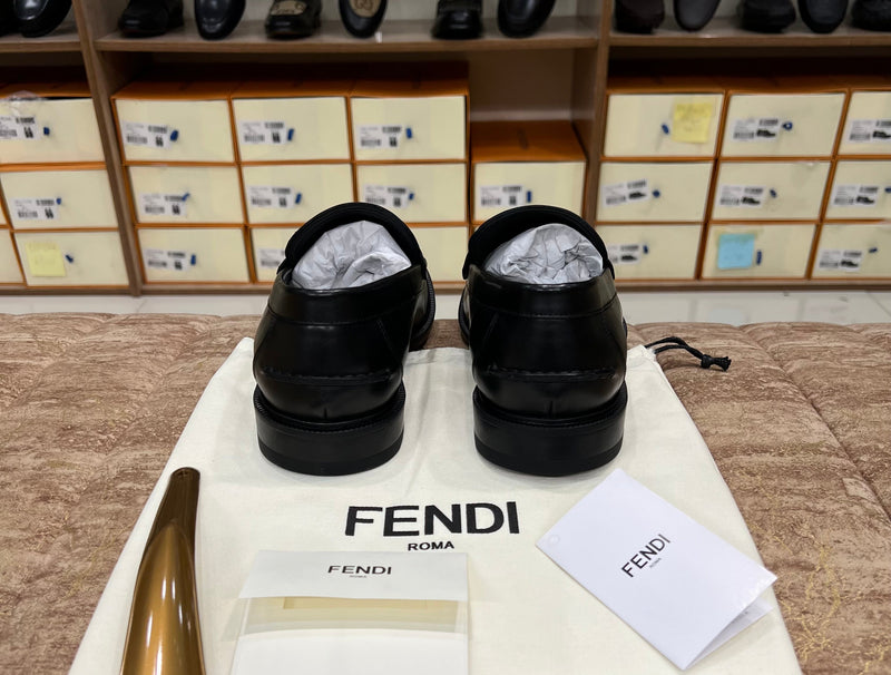 .Fendi Black Grey Major Loafers