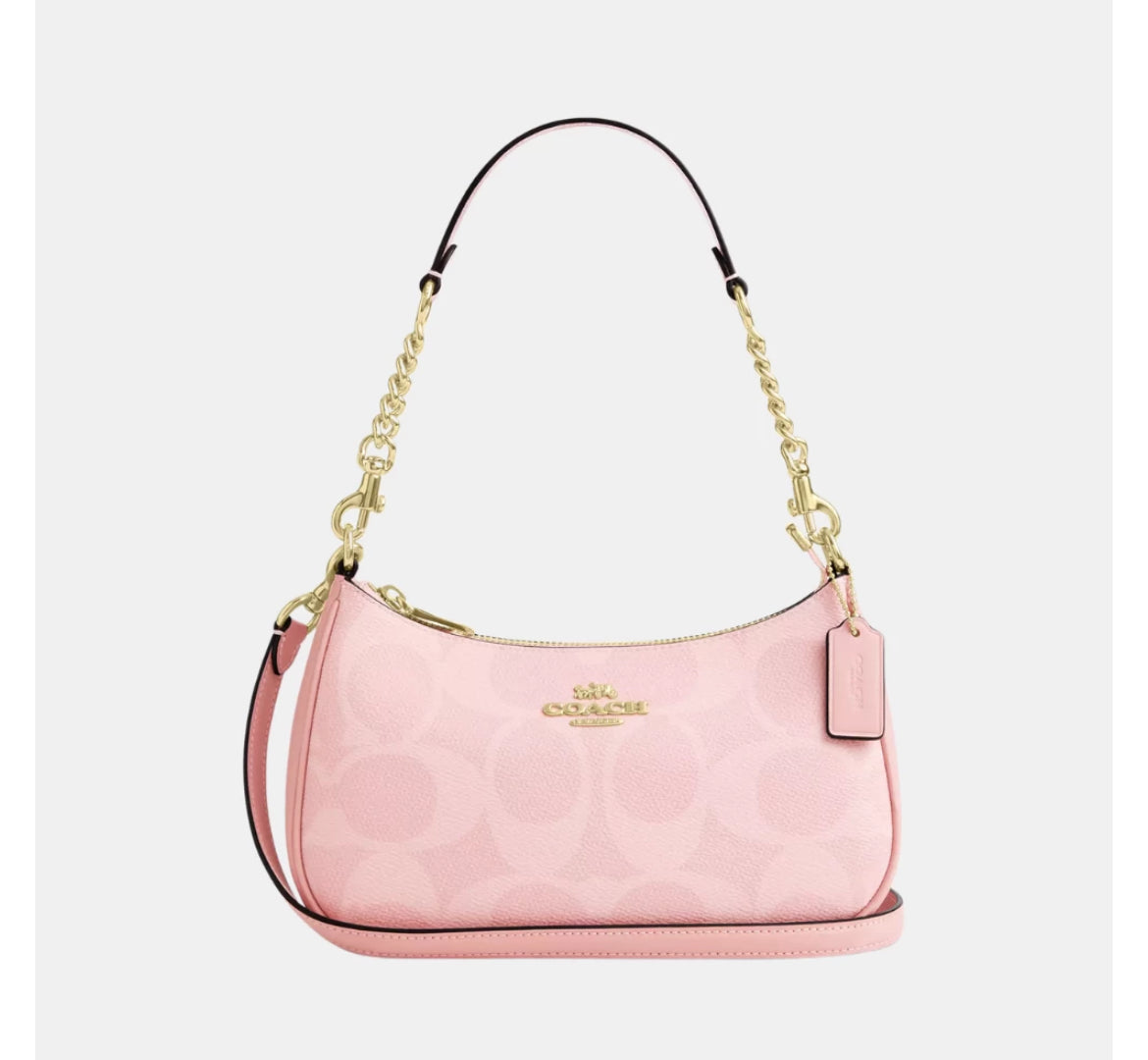 Coach Teri Shoulder Bag In Signature Canvas (Powder Pink)
