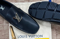Louis Vuitton Silver Logo Normal Loafer Black