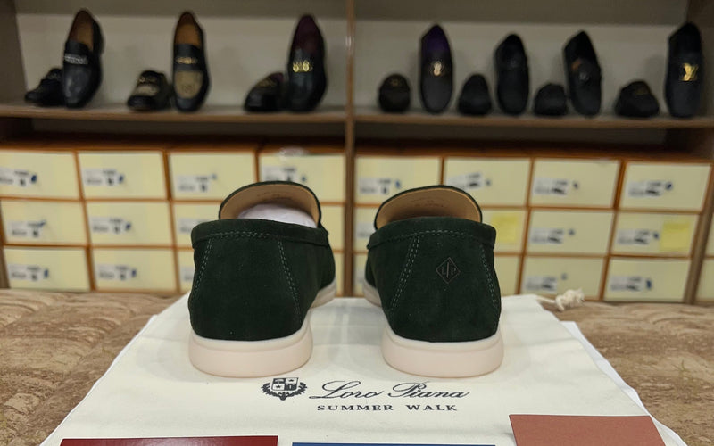 Loro Piana Summer Walk Loafer Suede - Dark Green