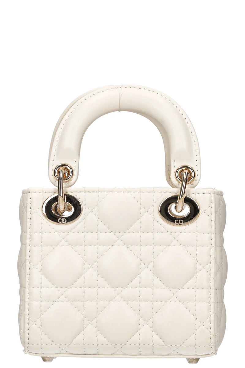 CD Micro Lady Dior Cannage – White