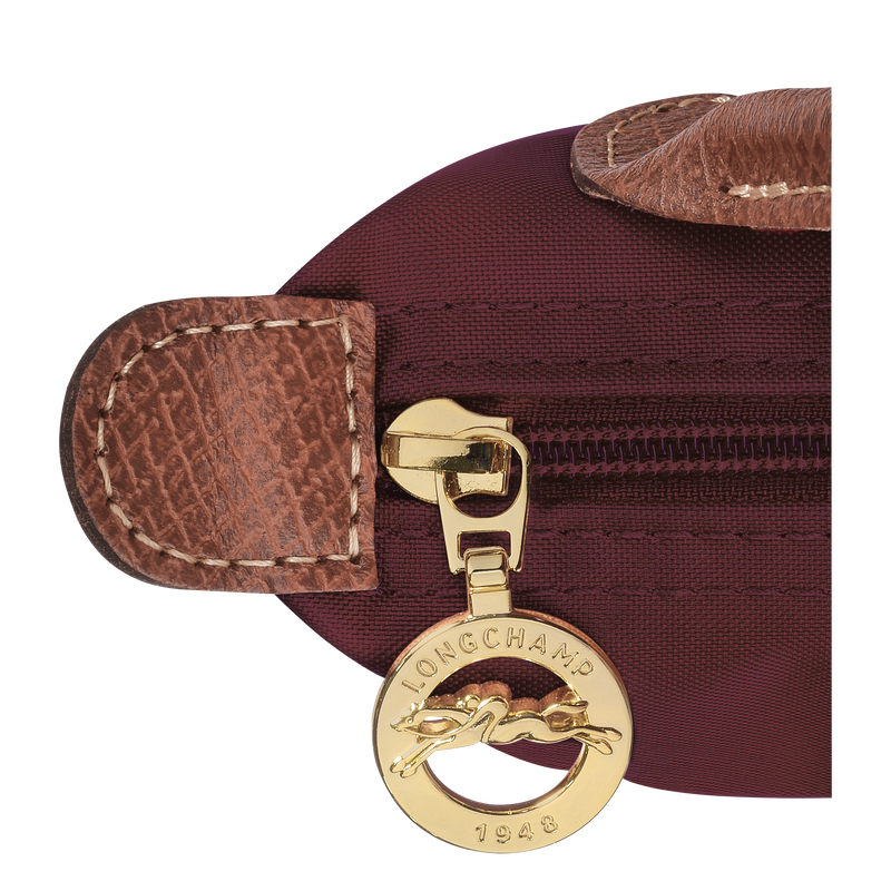 Le Pliage Original Pouch with handle Burgundy - Recycled canvas