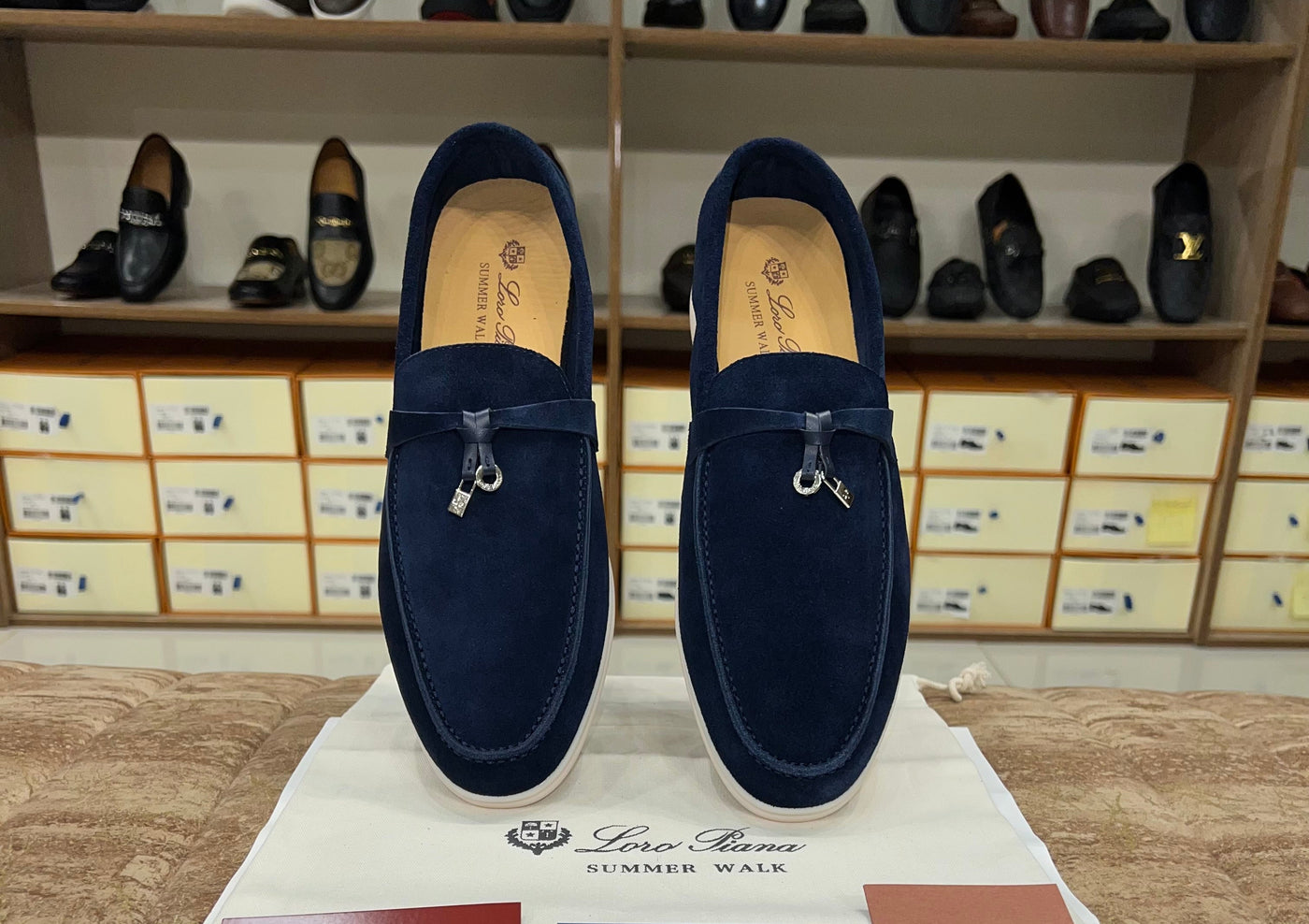 Loro Piana Summer Charms Walk Loafer Suede - Blue
