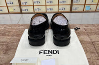 Fendi Black Silver Logo Major Loafers