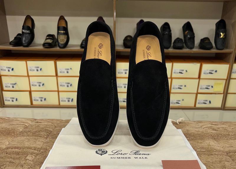 Loro Piana Summer Walk Loafer Suede - Black
