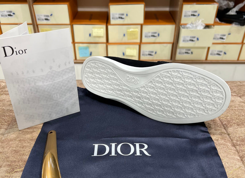 Dior Slip On Black Pattern Suede Leather