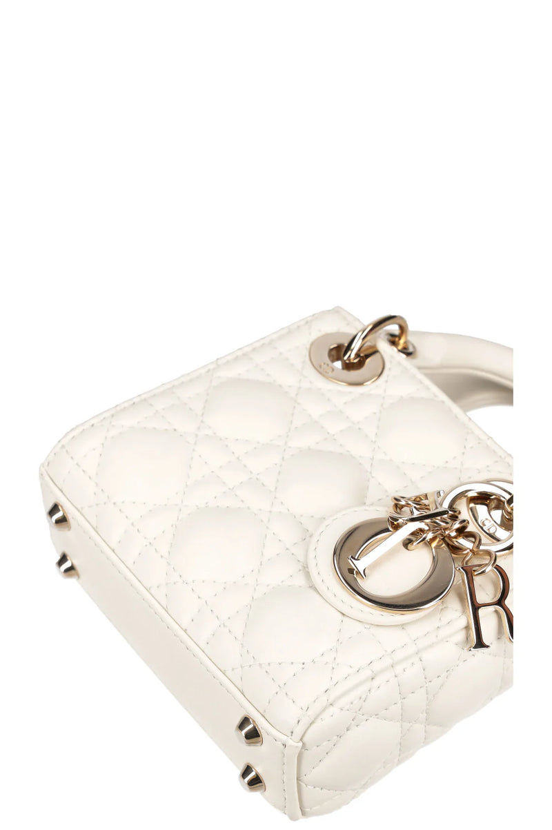 CD Micro Lady Dior Cannage – White