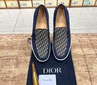 Dior Granville Blue Suede Loafers Slip On