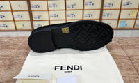 Fendi Black Silver Logo Major Loafers