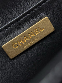 Chanel – Top Handle Flap Bag (Black Lambskin Leather)