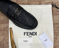 .Fendi Black Grey Major Loafers