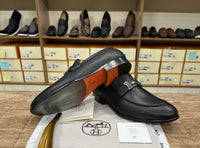 Hermes Paris Major Loafer In Black Grain Leather