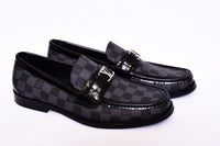 .Louis.Vuitton Grey Check Major Loafers