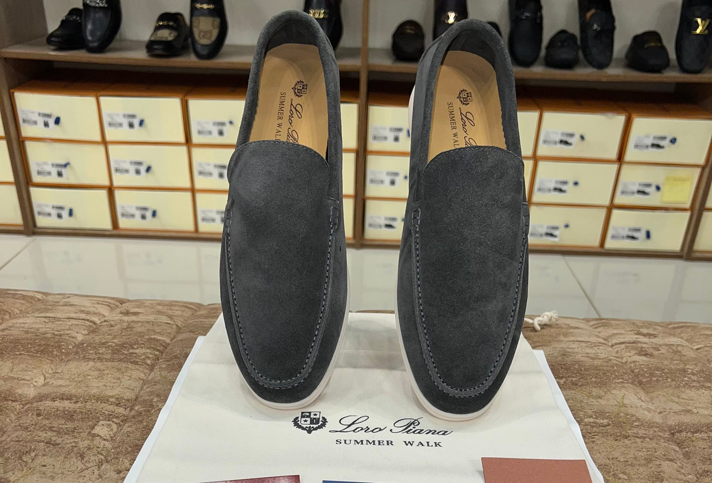 Loro Piana Summer Walk Loafer Suede - Grey