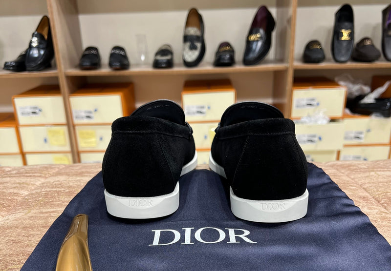 Dior Slip On Black Pattern Suede Leather