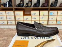 Louis Vuitton New Brown Embossed Major Loafers