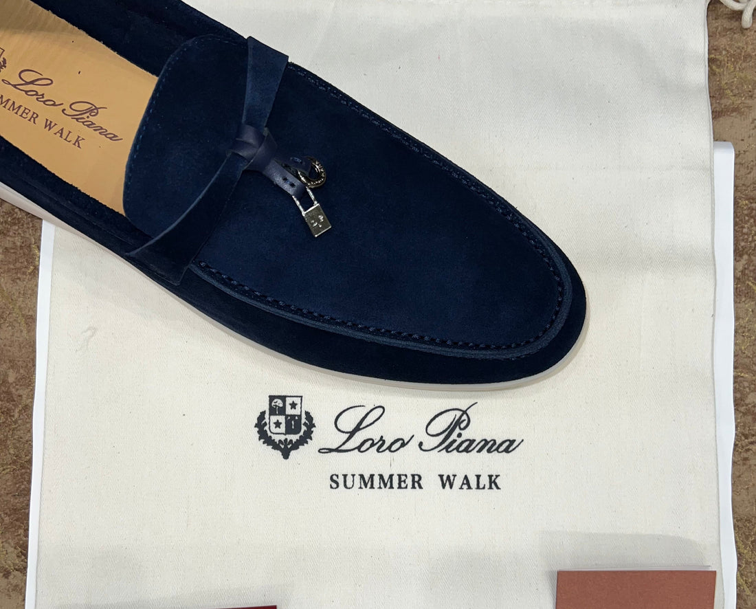 Loro Piana Summer Charms Walk Loafer Suede - Blue