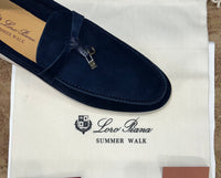 Loro Piana Summer Charms Walk Loafer Suede - Blue
