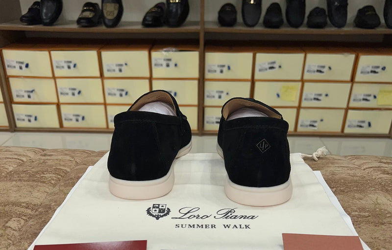 Loro Piana Summer Charms Walk Loafer Suede - Black