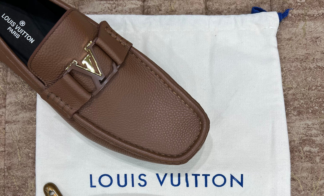 Louis Vuitton Texture Brown Logo Normal Loafer