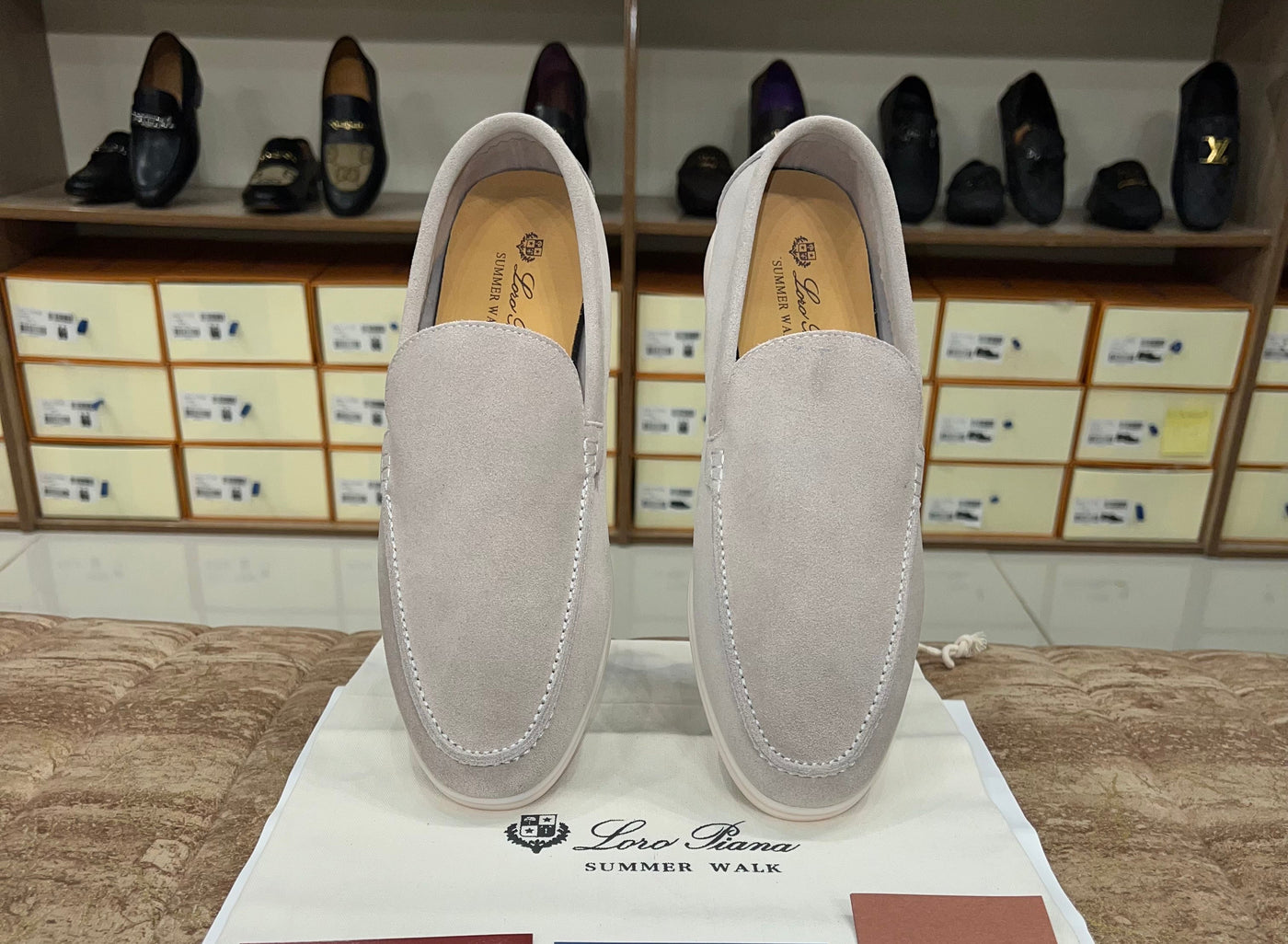 Loro Piana Summer Walk Loafer Suede - Off White