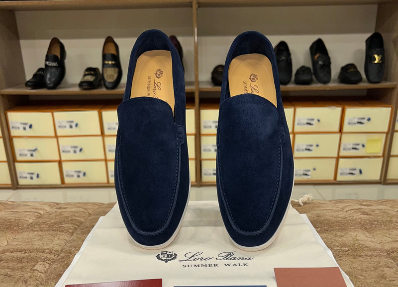 Loro Piana Summer Walk Loafer Suede - Blue