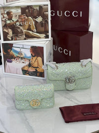 Gucci GG Marmont crystals mini shoulder bag