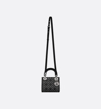 Dior Mini Lady Dior Black Strass Cannage Satin