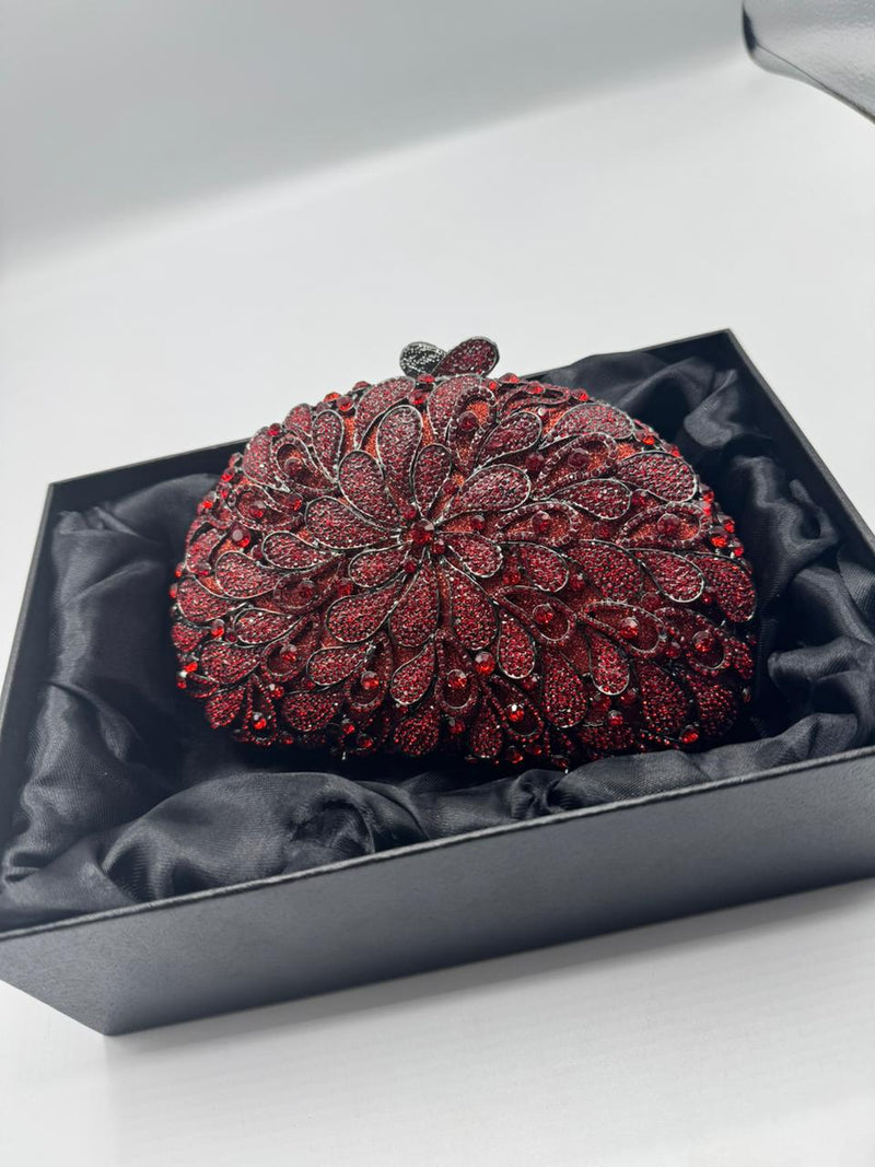 Flower Rhinestone Clutch Bag