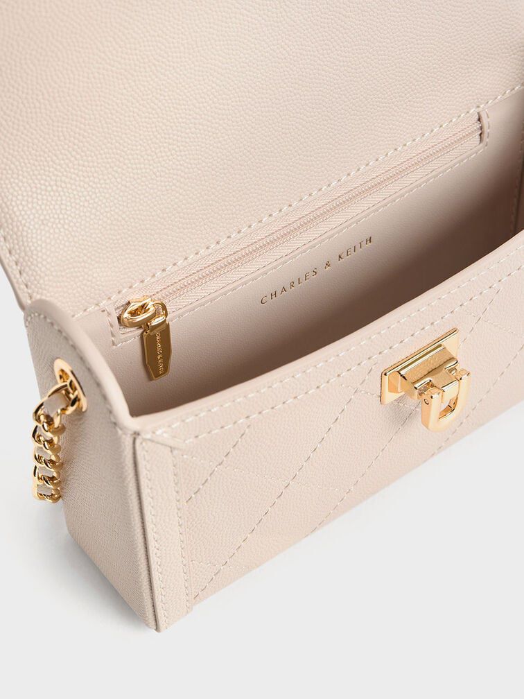 Charles & Keith Tallulah Quilted Push-Lock Clutch