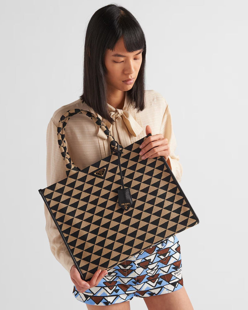 Prada – Symbole Embroidered Fabric Tote