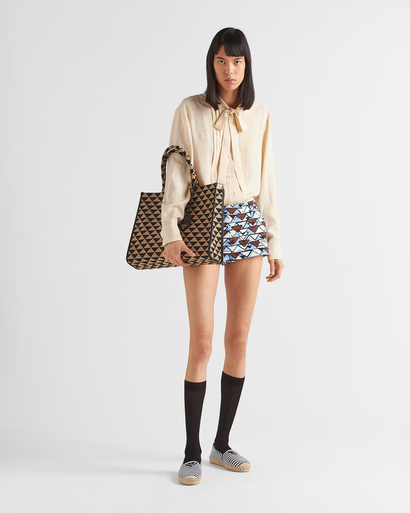 Prada – Symbole Embroidered Fabric Tote